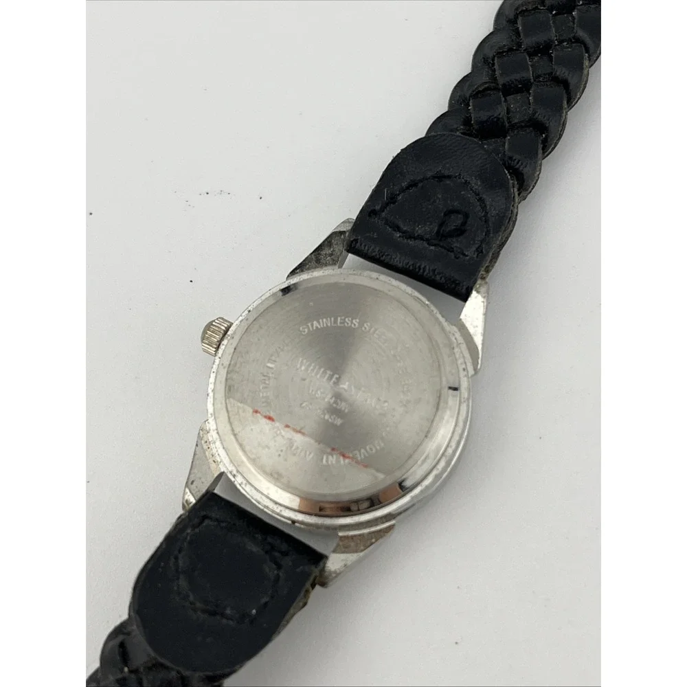 White Stag Watch Women 23mm Case Black Braided Band Blue Dial- New Battery‎